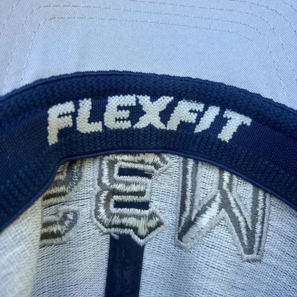 Vintage SEM Logo Blue Wool Blend Flexfit Baseball Cap Size L-XL - Picture 2 of 6